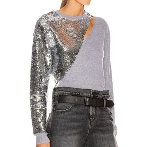 RTA Teagan sequin cutout sweater